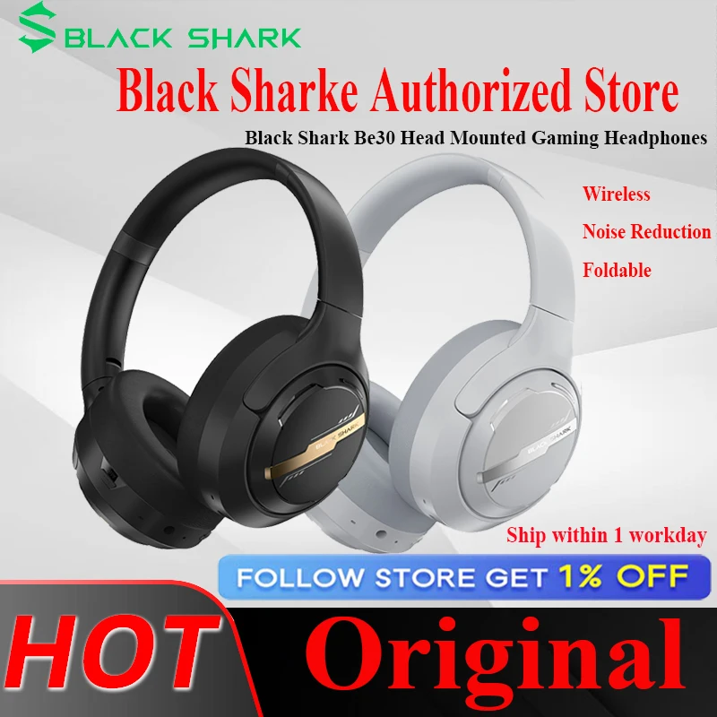 Black Shark Be30 Head Mounted Gaming Headphones Wireless Noise Reduction Foldable Long Battery Life Low Latency Headphones