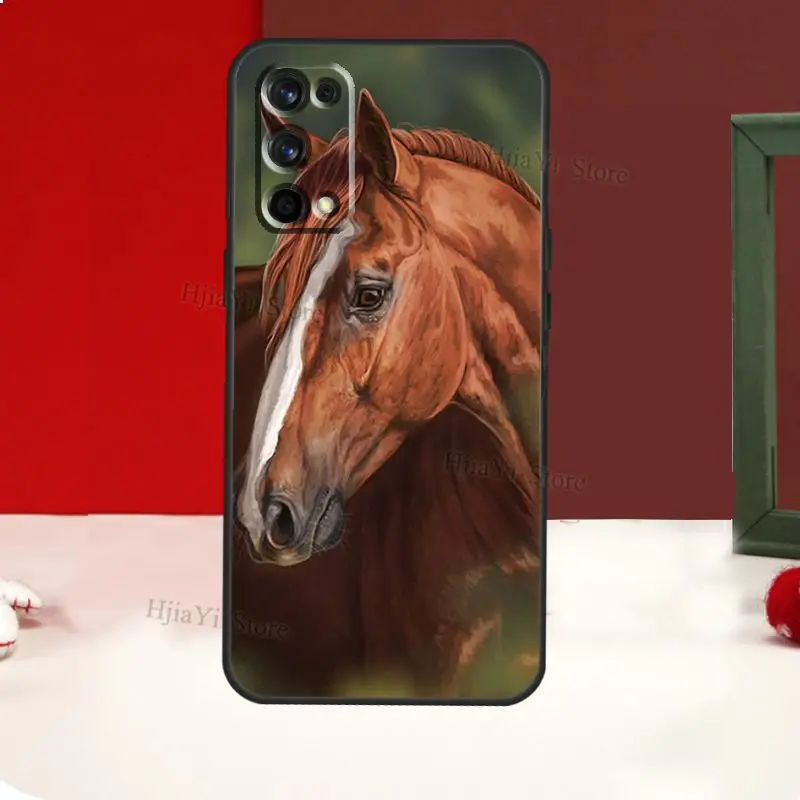 Horse Pony Painted For OnePlus 9 10 Pro 9R OPPO A52 A72 A15 A5 A9 A31 A53 Realme GT Neo 2 Master 8i 8 Pro Case