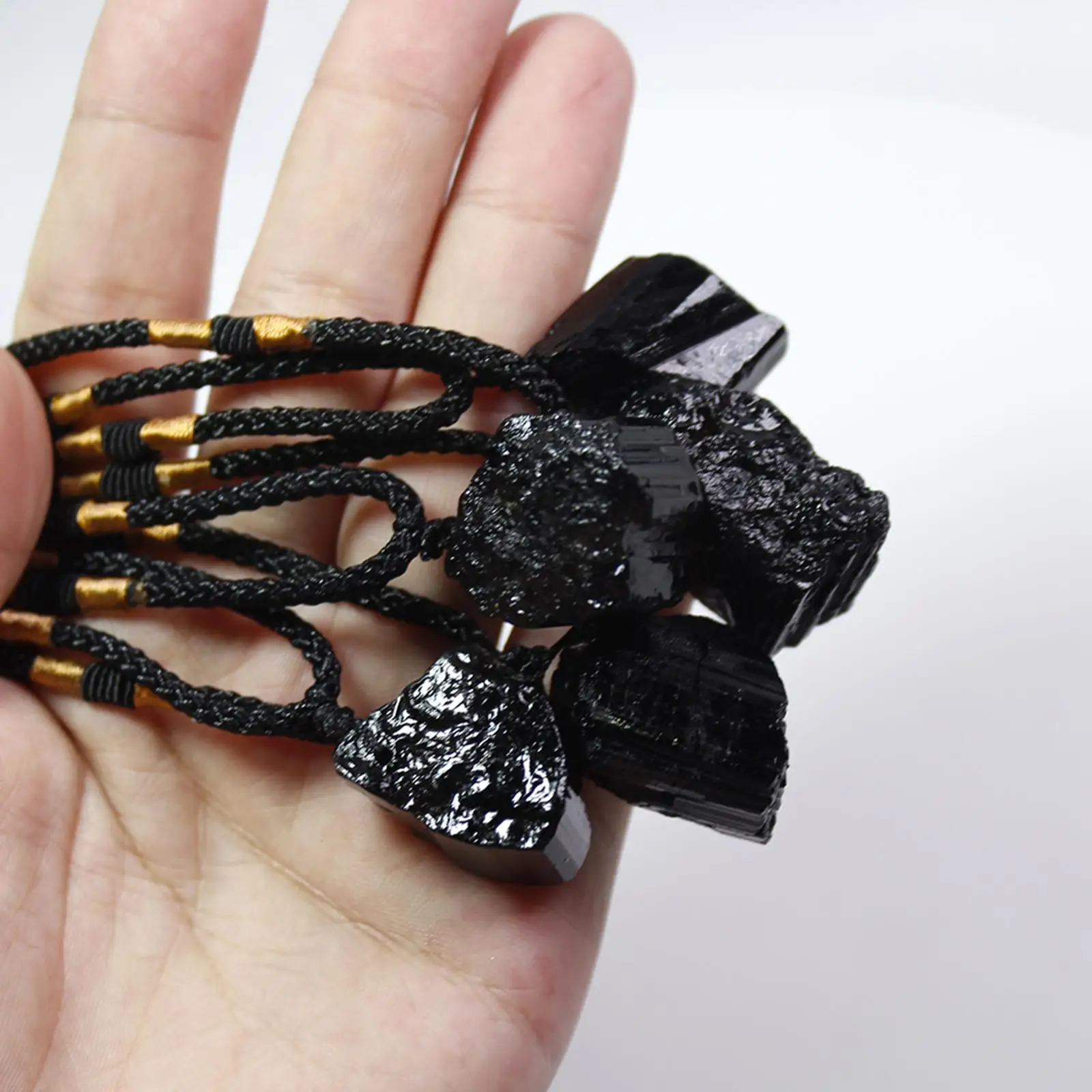 Black Tourmaline Crystal Pendant Necklace –Protection Negative Energy Cleanser Natural Stress Aid Soothe Mind Emotions