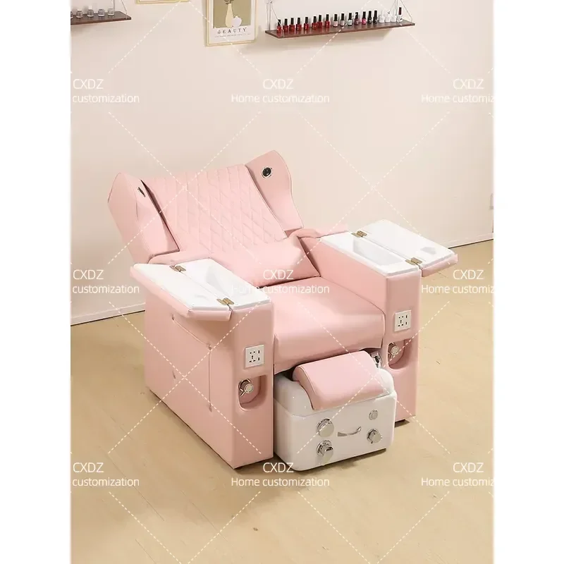 Electric Pedicure Chair for Nail Salon Multi Functional Foot Bath Sofa with Massage Feature Comfortable Customer Seating