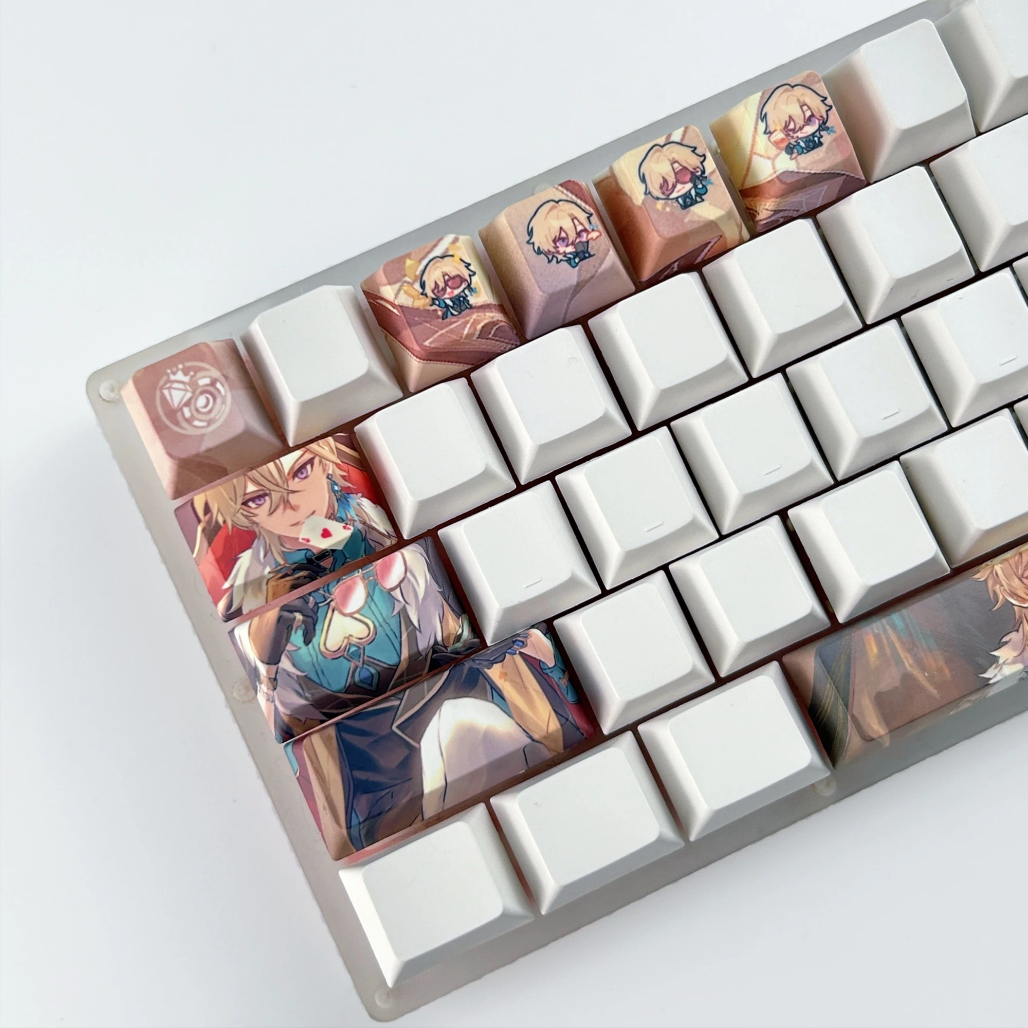 MAIMOOO Aventurine Keycap PBT Cherry Profile 12Keys Honkai: Star Rail Creative Anime Keycaps for Mechanical Keyboard Game Gifts