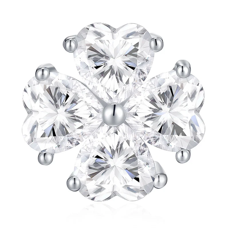

ZFSILVER модные серьги из серебра 925 пробы 0,1 карата с муассанитом, классические серьги в форме сердца и цветка, подвески, женские аксессуары, ювелирные изделия, подарок на вечеринку SE15719W01