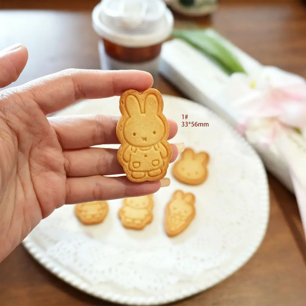 Miffy Bunny Cookie Cutter Set Rabbit Biscuit Mold Fondant Stamp PLA Baking Mold DIY Pastry Cake Decor Cartoon Bunny Baking Tool