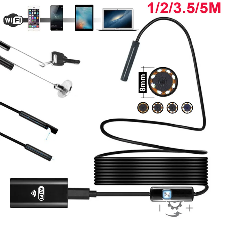 1M Wifi Endoscope High Definition 720P Foreign Trade Android Mobile Phone Apple USB Industrial Duct Air Conditioner Endoscope