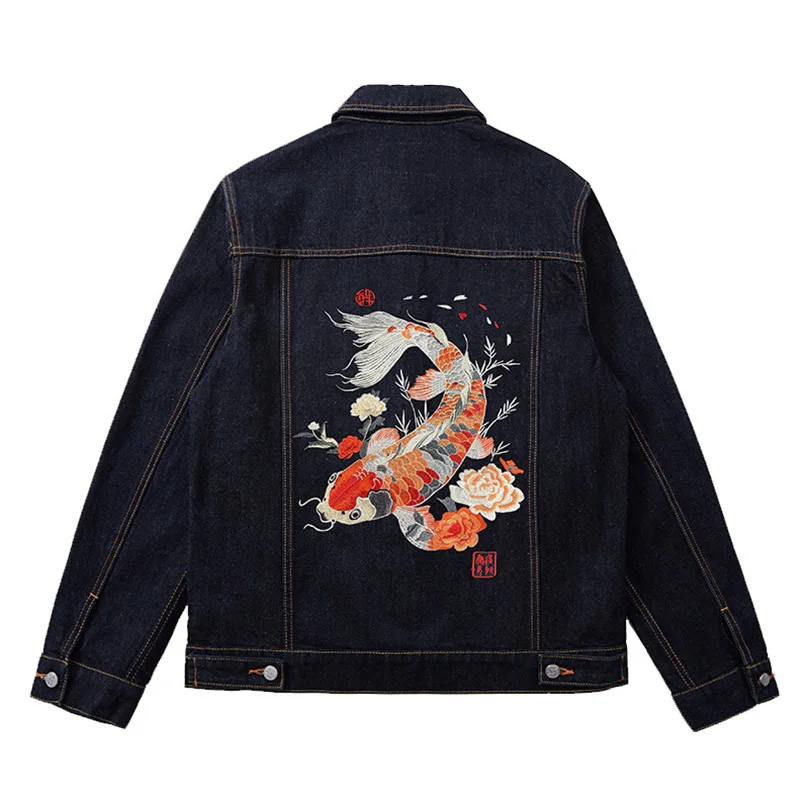 

Cotton Luminous Autumn 2025 New High Density Embroidered Denim Jacket Re-Trendy Retro Brand Coat Men Z1