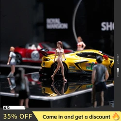 Kicarmod Limited Edition 1/64 Scale Racing GT Show Women Lady Model Exquisite Figure for Fans in Scale Diecast Model Car