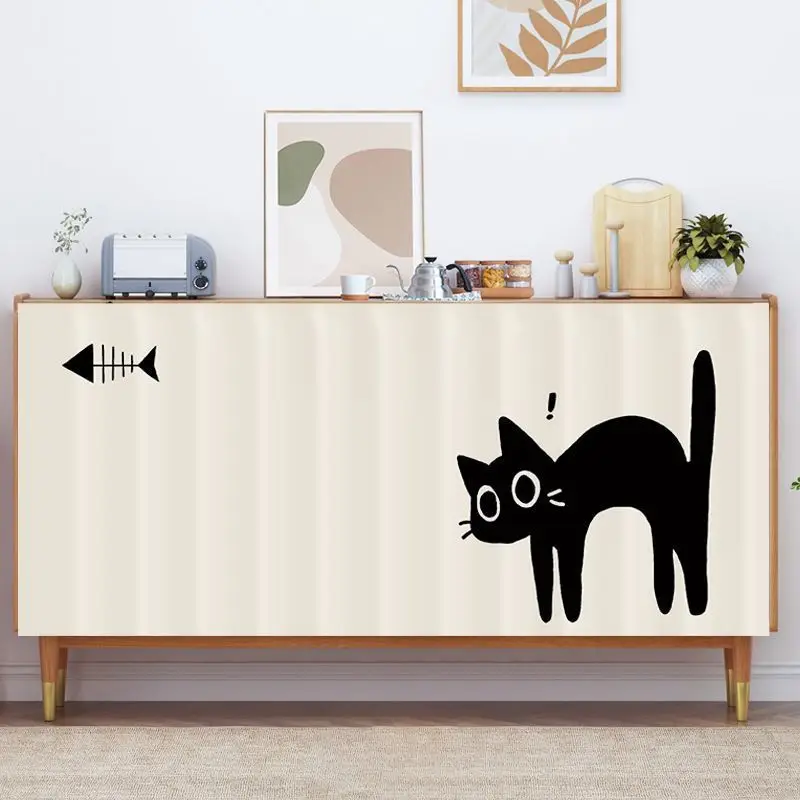 VIKAMA Self-Adhesive No Drill Cabinet Short Curtain Dustproof Half for Kitchen Storage Shelf Wardrobe Shoe Rack, Modern Decor