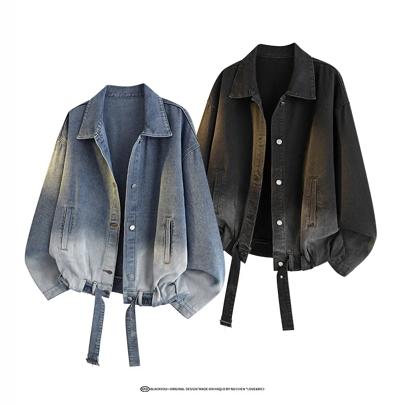 

Новая мужская джинсовая куртка-спецовка из выстиранного денима, коллекция Весна-Осень 2026