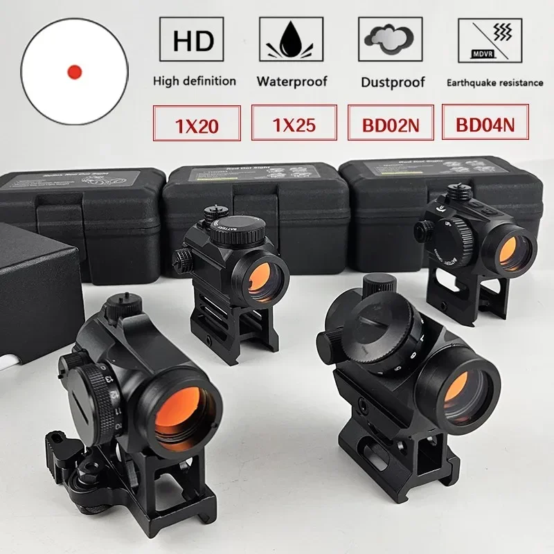 2MOA Red Dot Sight 1x25mm Reflex Sight  Waterproof Shockproof Fog-Proof Red Dot Scope with 1 Inch Rail Mount Hunting Accessory