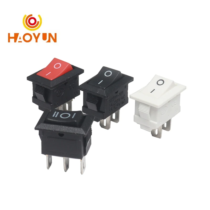 

【20-10PCS】Push Button Switch 10x15mm SPST 2Pin 3pin 3A 250V KCD11 Snap-in On/Off Boat Rocker Switch 10MM*15MM Black Red Whit
