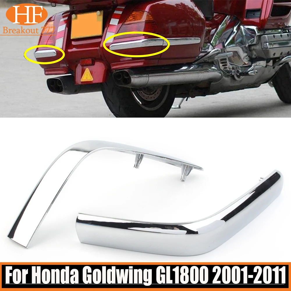 

For Honda Goldwing GL1800 1800 2001-2011 Motorcycle Rear Saddlebag Panel Moldings Decoration Strip Chrome