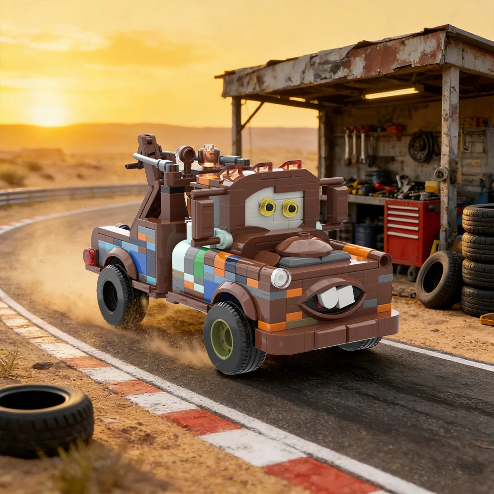 

Gobricks MOC Cars Movie Tow Mater Building Blocks Model Cartoon Tow Mater City Racing Bricks Assembly Toys Kids Birthday Gifts