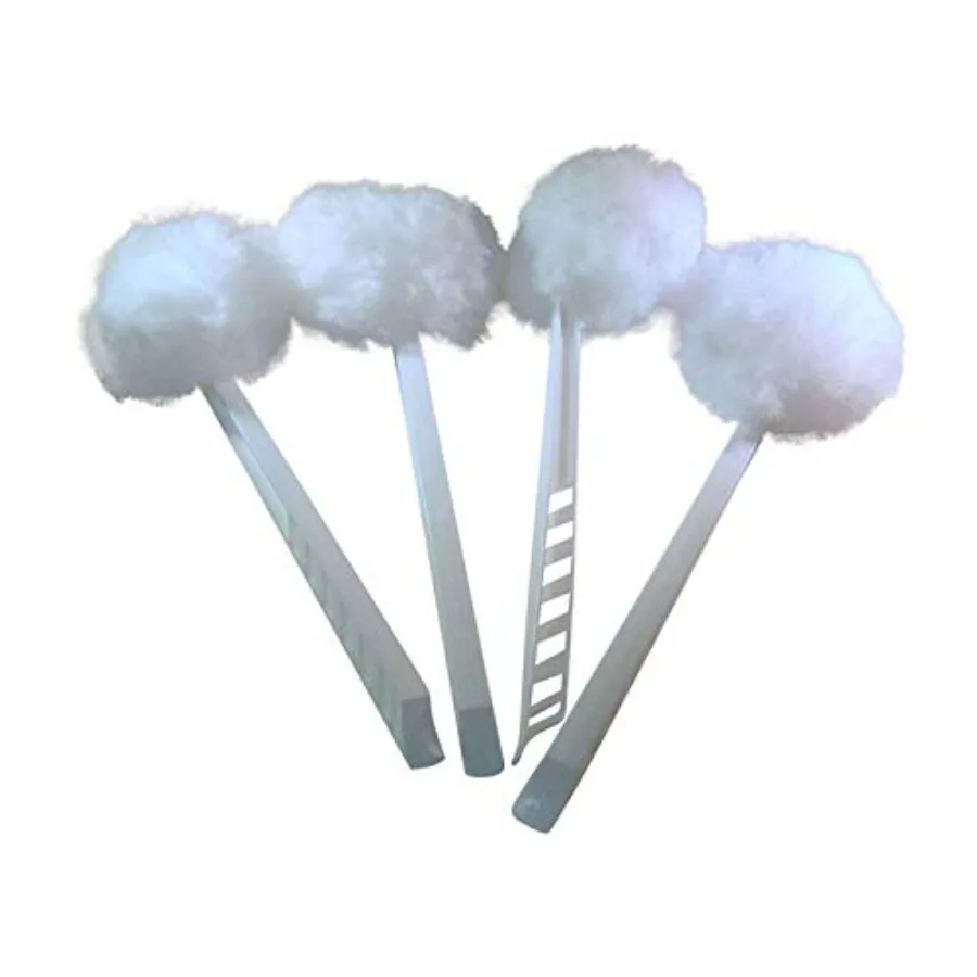 Metal Bowl Brush 4-Pack, White, Polyester, Reusable, Cleaning
