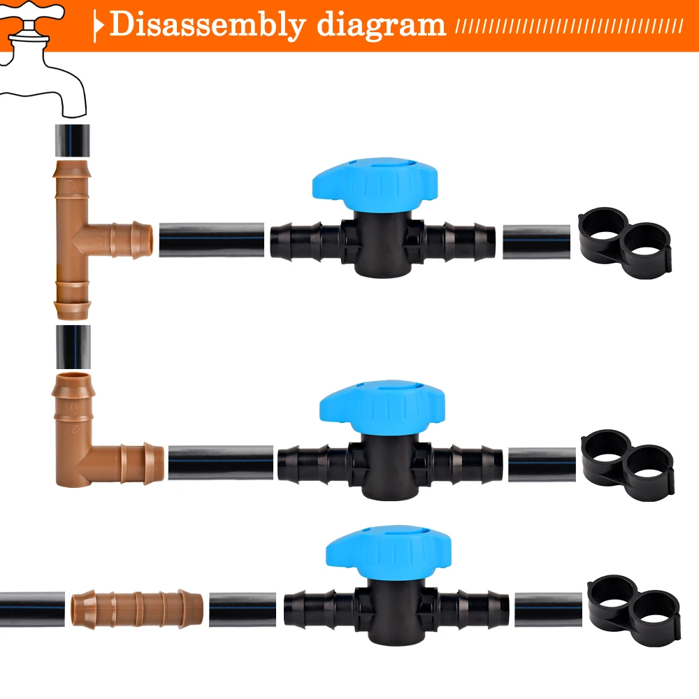 Nawadniania kropelkowego 3/4 calowy rozdzielacz gwint męski rura wodna złącze kolczaste 17mm Tee wtyk końcowy łokciowy do systemu nawadniania