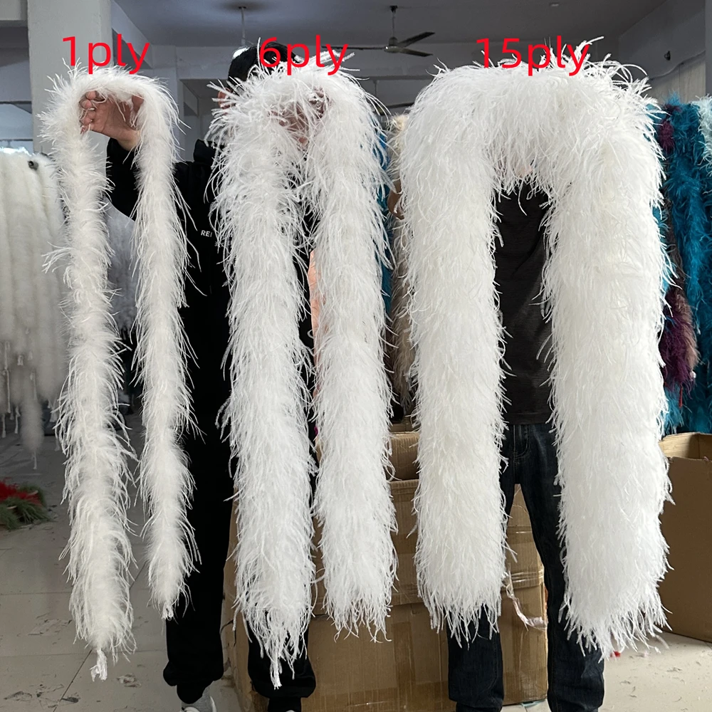 Boa en plumes blanches duveteuses de 2 m pour décoration de mariage, cadeau de Noël