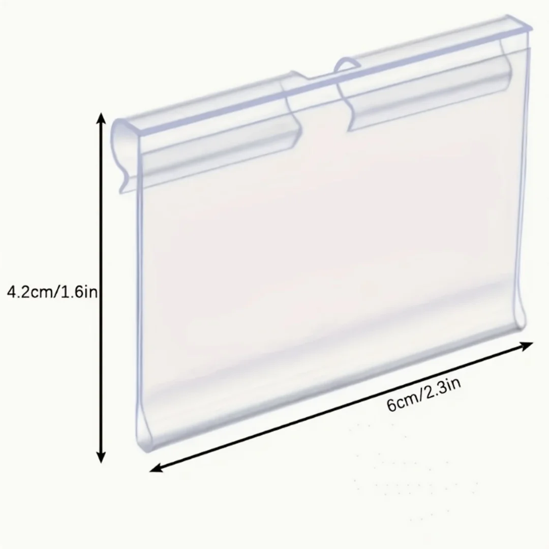 50 قطعة حامل ملصقات، حامل بطاقة السعر من البلاستيك الشفاف PVC القابل لإعادة الاستخدام، مناسب لمراكز التسوق الكبيرة والسوبر ماركت والمتاجر الصغيرة