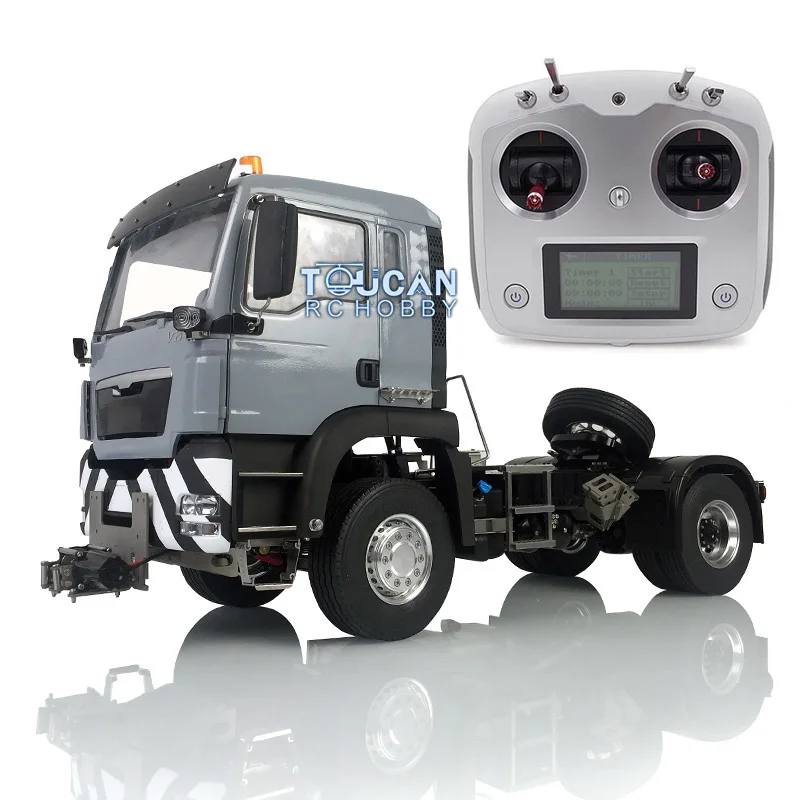 1/14 LESU DIY TGS 4*2 RC Tractor Truck Metal Chassis Hook Light Sound Winch Radio Remote Control Vehicle THZH1034