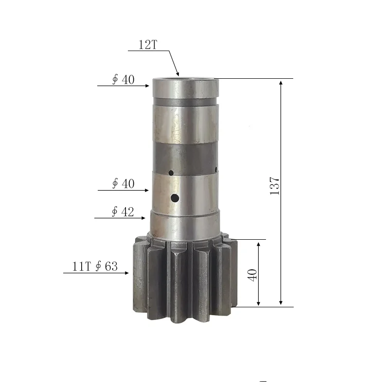 AD-0269B is suitable for the rotary motor gearbox of micro excavators, with 11/12 teeth and 137H rotating vertical shaft gears