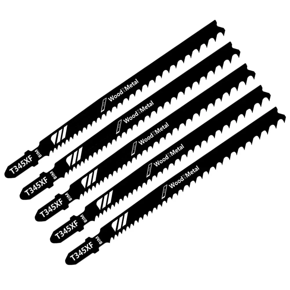 5Pcs T345XF 130mm Reciprocating Saw Blades Jigsaw Blades Cutting Wood Plastic 5.11Inch For Cleaning Speed Curve Cutting