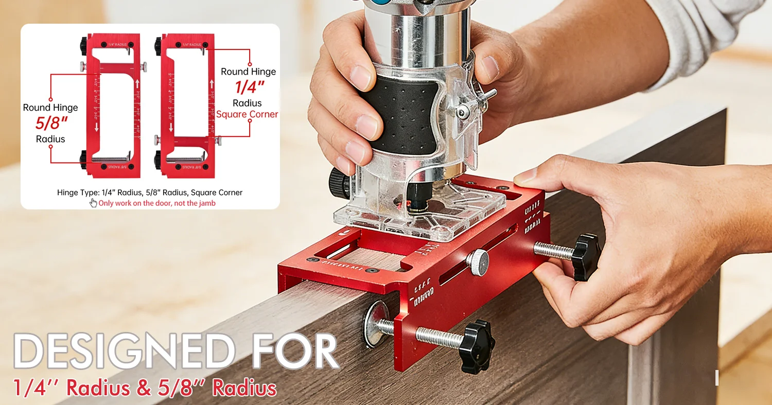 2-in-1 Scharnier-Bohrvorrichtung: Robuster und stabiler Türrahmen-Positionierer für Holzbearbeitung, Montageschrauben und DIY-Hilfswerkzeuge – Detail 2