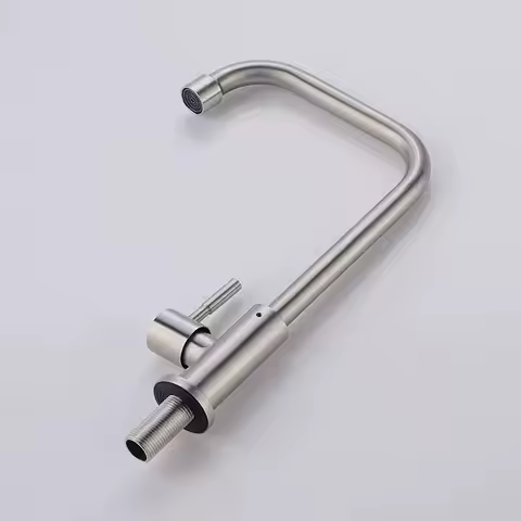 Stainless Steel Kitchen Faucet Single Lever Hole Tap Cold Sink Faucet Single Handle Deck Mounted Water Tap(hose not include)