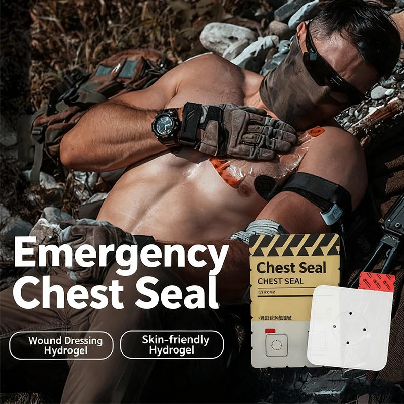 

Outdoor Rescue Chest Sealing Patch Wound Dressing Chest Hemostatic Patch Hiking Tactical Training Equipment For Emergency Cure