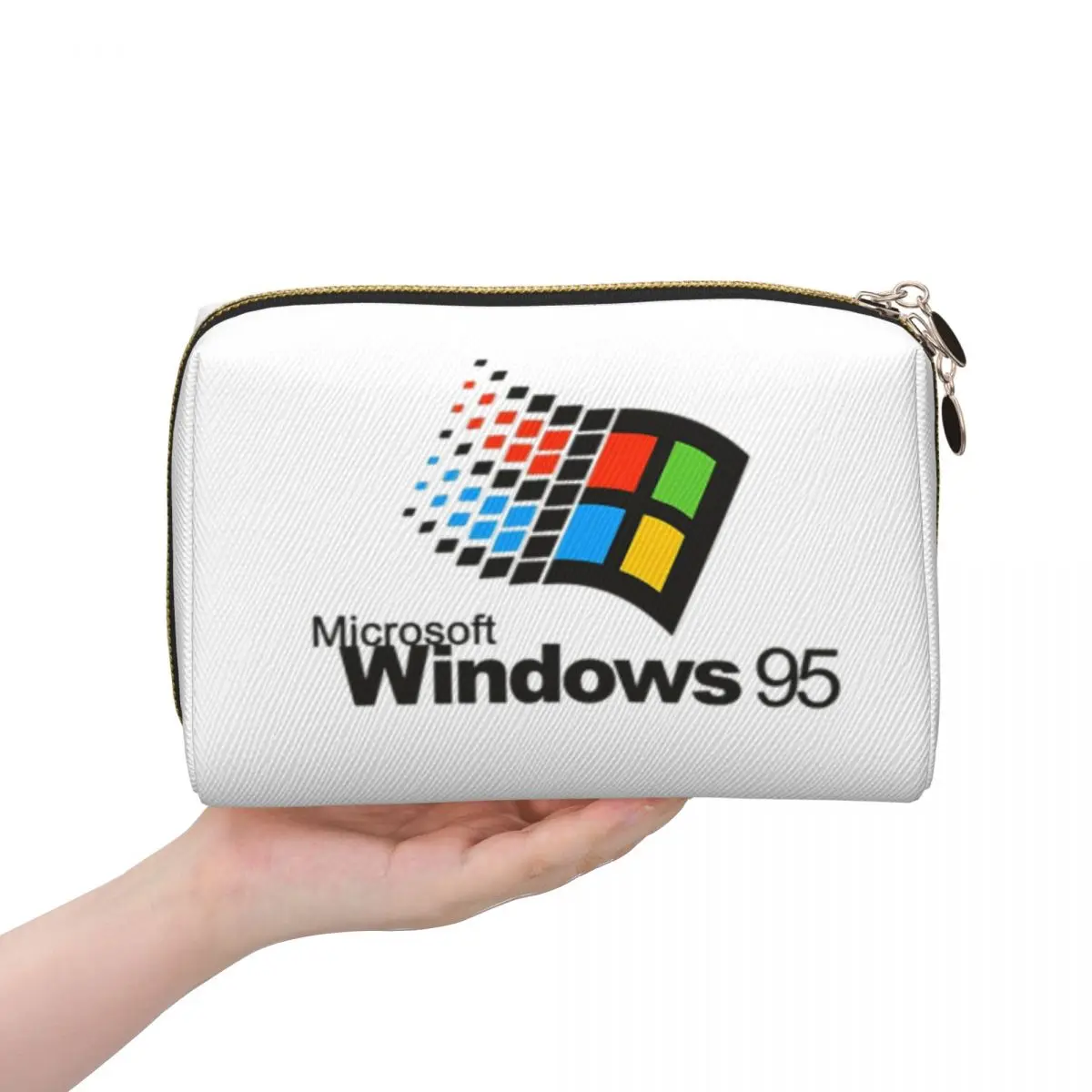 Windows 95 Geeks Nerd Women Cosmetic Bag Travel Makeup Organizer Pouch Toiletry Storage Dopp Kit Case