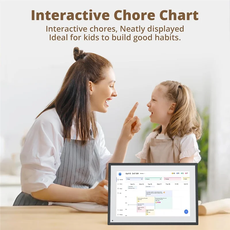 A35M-Digital Calendar 10.1 Inch Interactive Touchscreen Chore Chart, Smart Family Planner,Hearth Display Desk Design
