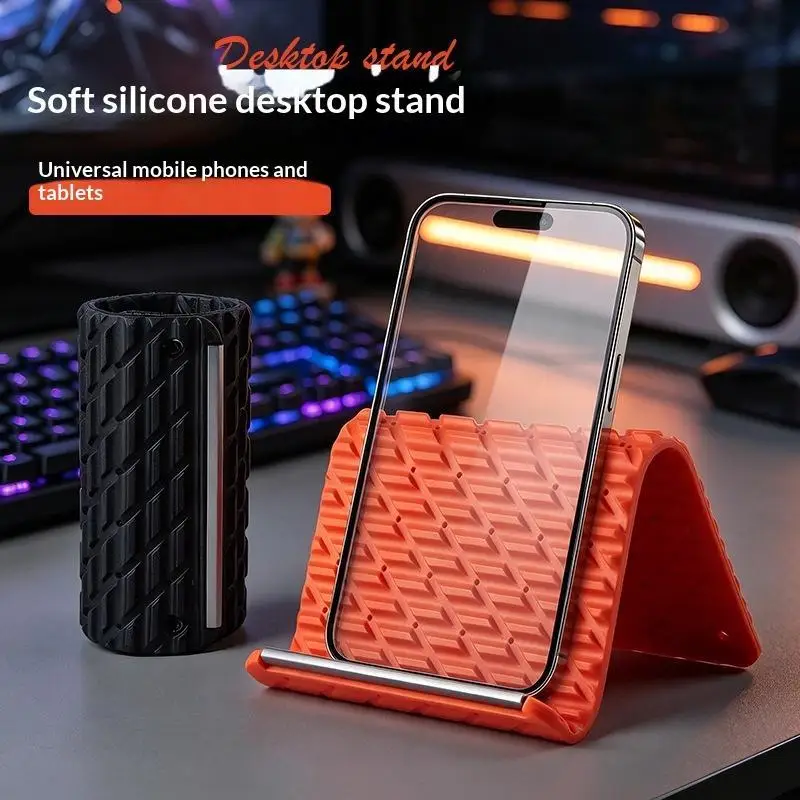 Flexible Foldable Transformable Desk Tablet Laptop Holder Travel Accessory 1PC Creative Silicone Phone Stand -