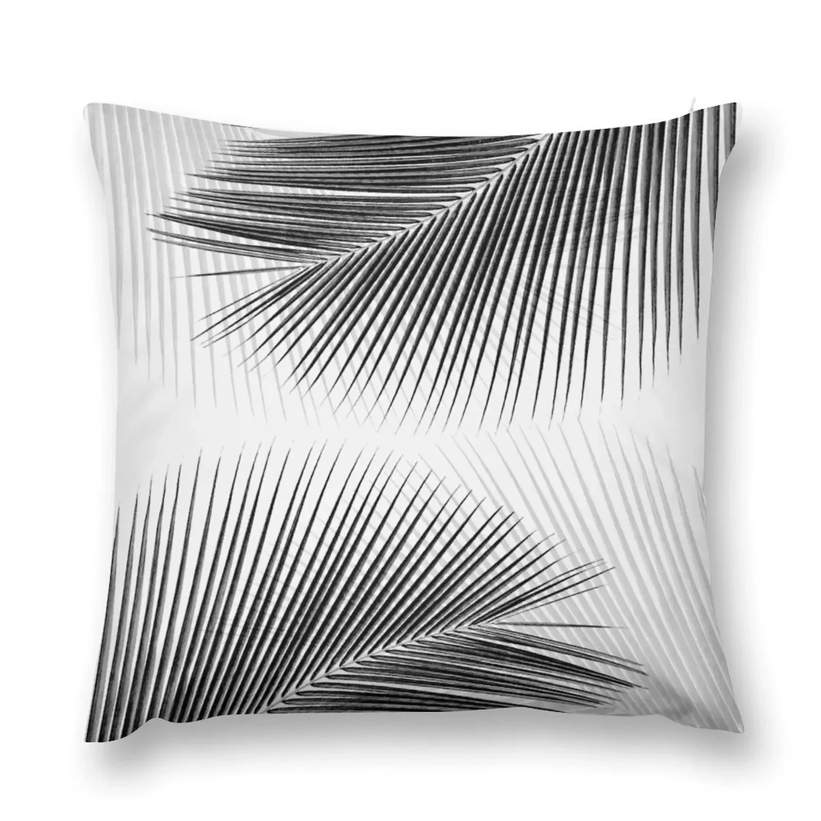 Palm leaf synchronicity - bw Throw Pillow Anime Luxury Pillow Case pillow