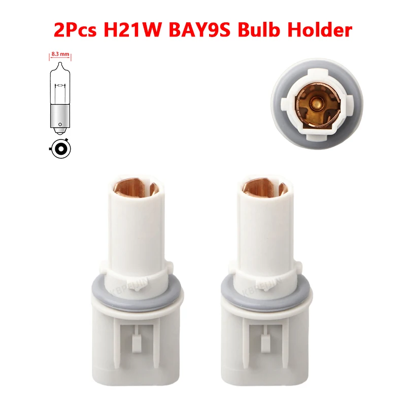 

Для Hyundai Santa Fe 2009: Держатель лампы H21W BAY9S для боковых дневных ходовых огней, запчасти для замены автомобильных ламп, 2 шт.