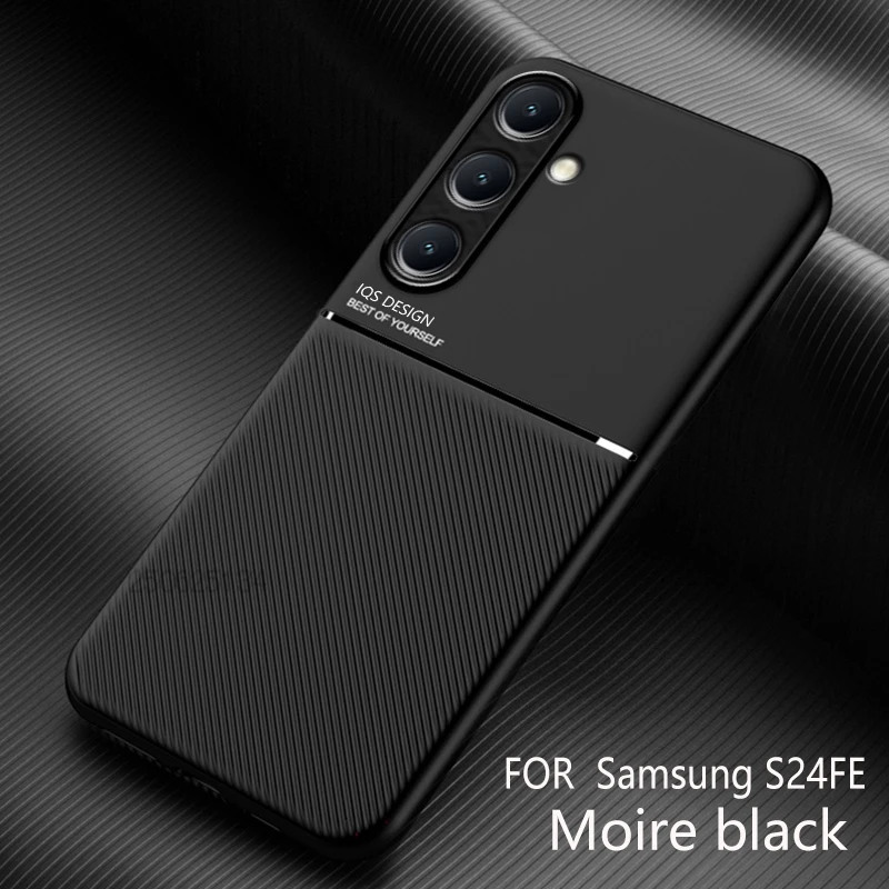 Magnetic Holder Case for Samsung Galaxy S24 S 24 Plus Ultra FE SM-S921B SM-S928B SM-S926B Soft Silicone Shockproof Coque Cover