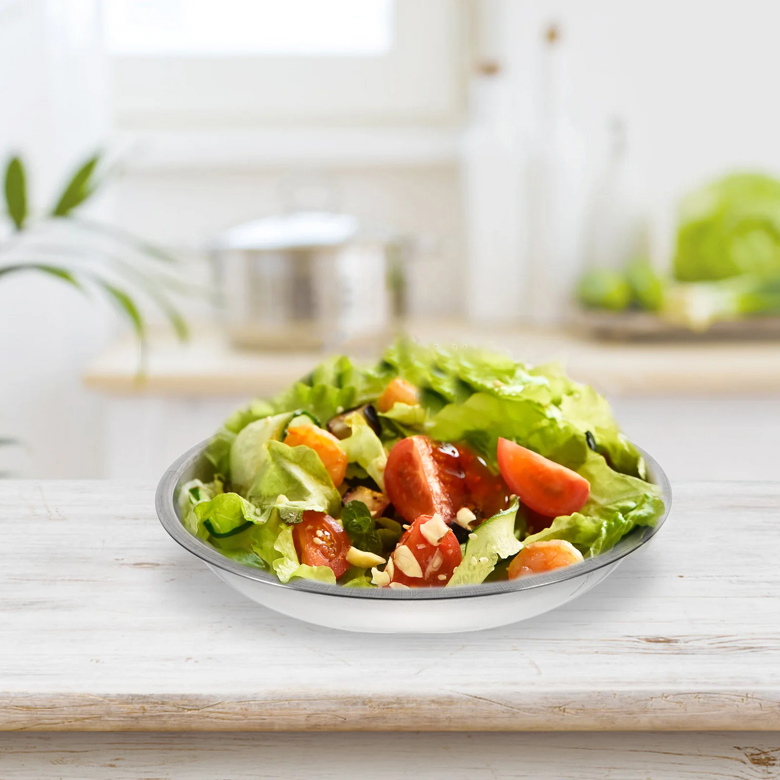 

6pcs Stainless Steel Round Plates 6-Inch Food Storage Tray For Bbq Picnic Party Camping Dessert Fruit Snack Pasta Serving