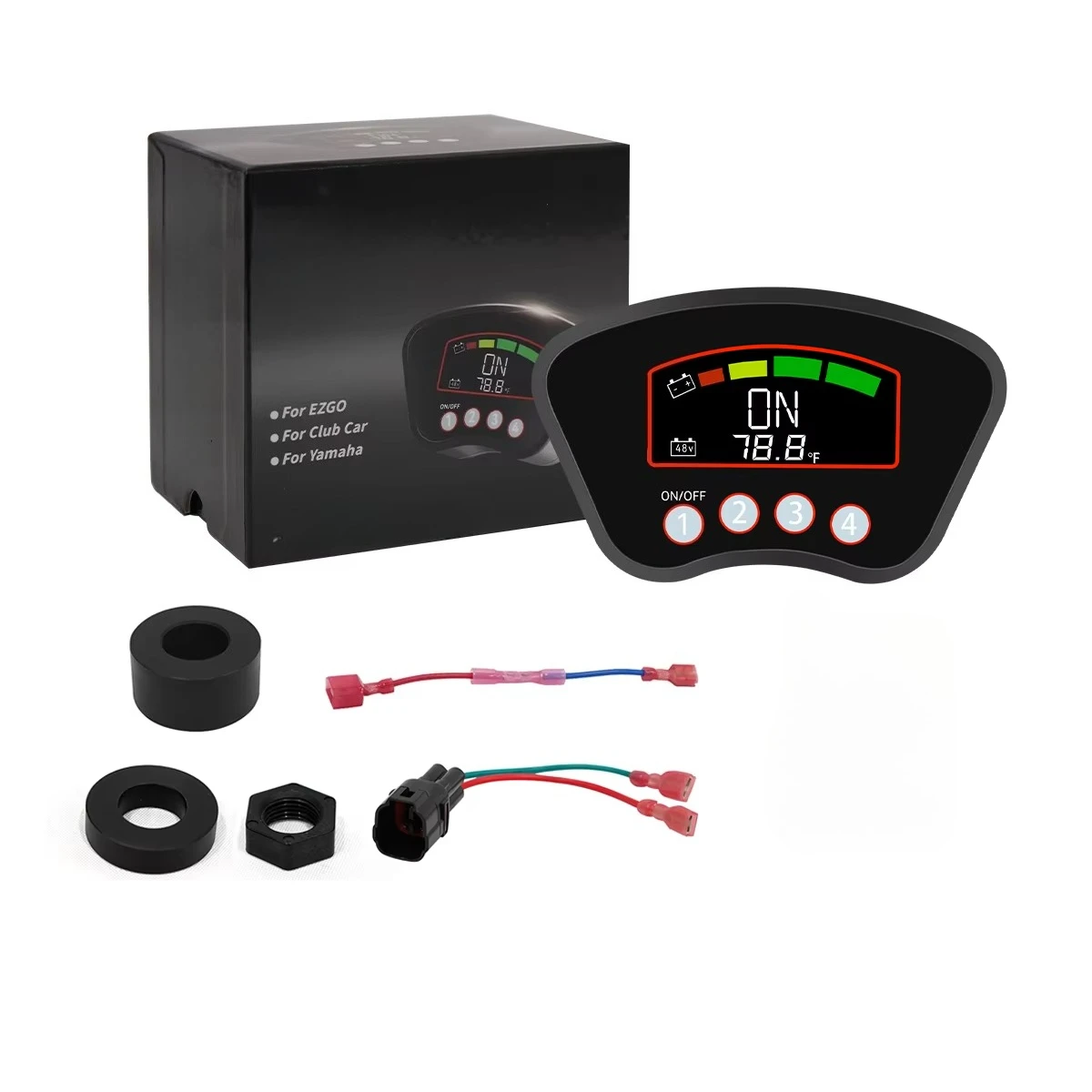 

For Auto Meter for Club Car EZGO Yamaha 36v-48v Golf Cart with One Click Start and LCD Display