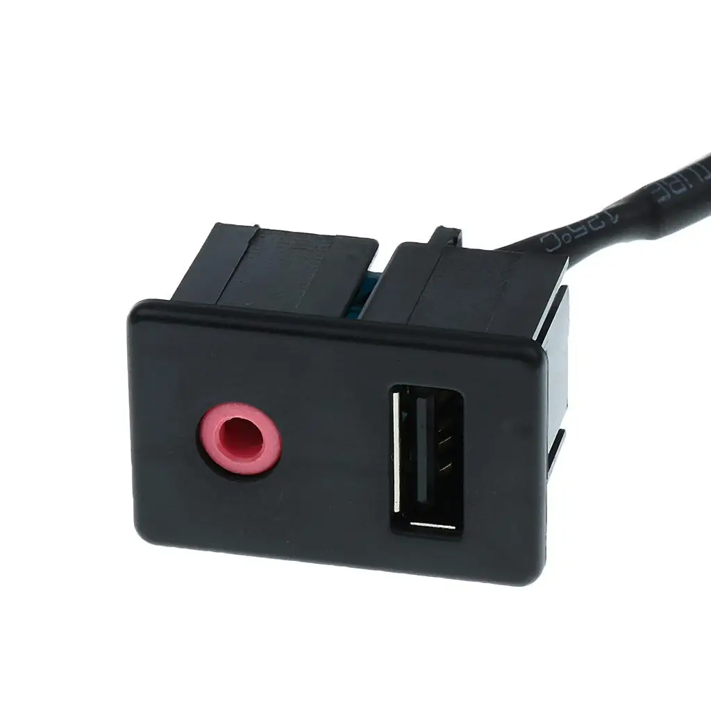 

USB AUX Extension Cable Adapter 3.5mm Jack Lead Panel Connector for Car Dashboard Data and Charging Use