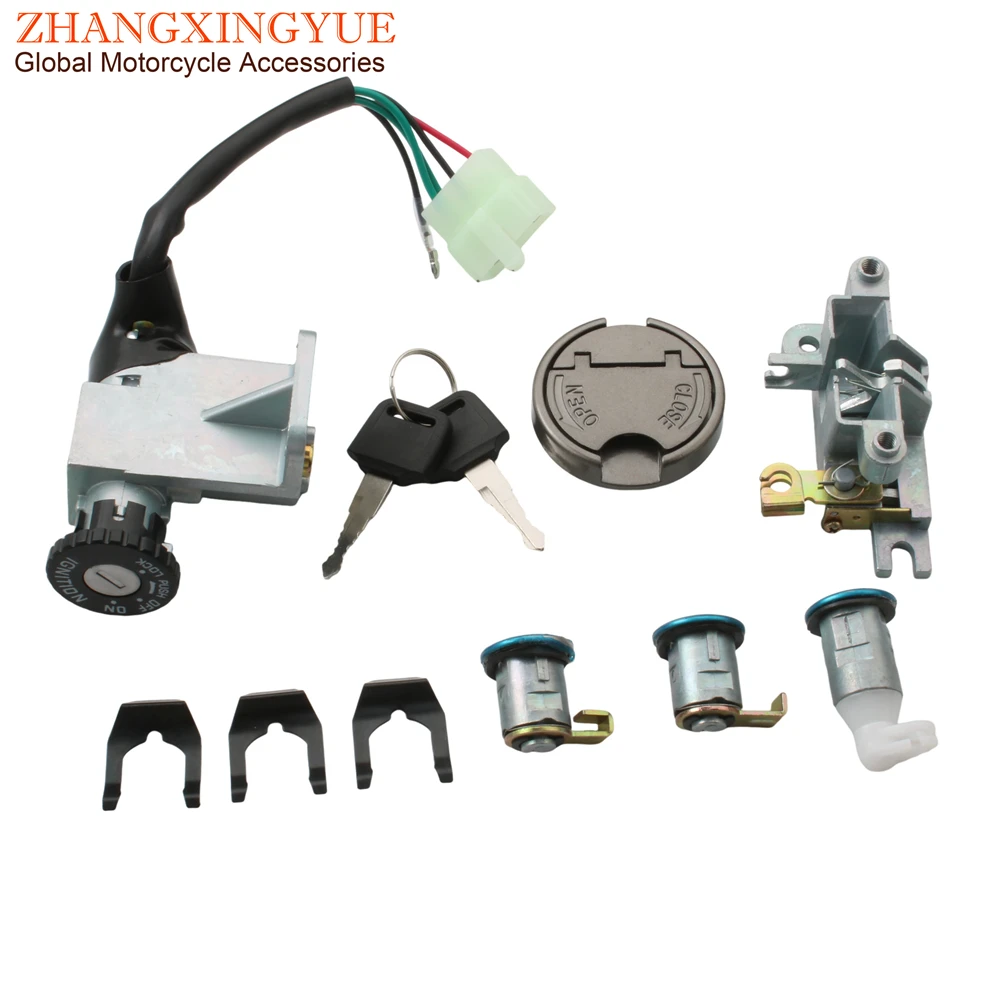 Ignition Switch Gas Cap Seat Lock Key Set For Kymco Agility 50 125 R16 35010-ALJ9-E16