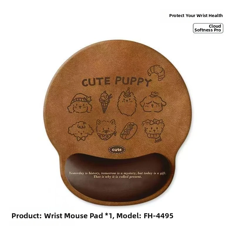 ute Dachshund Wrist Rest Mouse Pad & Keyboard Hand Rest Set, Soft Memory Foam Non-Slip PU Desk Cushion, Ergonomic Design