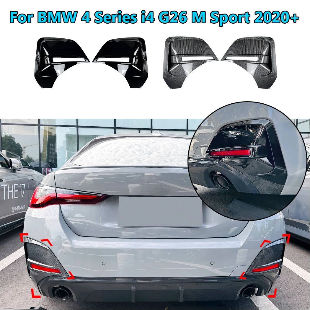 

Car Rear Bumper Diffuser Spoiler For BMW 4 Series I4 G26 M Sport 440i 430i 2020+ Air Vent Fog Light Cover Side Intake Frame