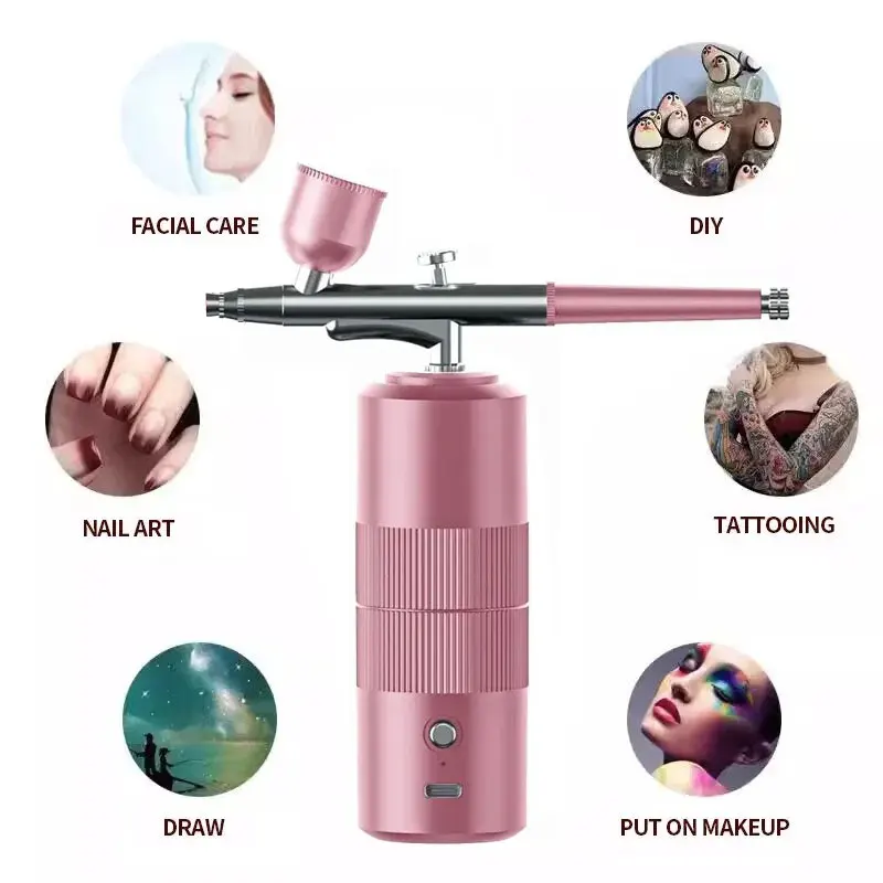 High pressure spray oxygen injection instrument small portable handheld spray instrument multifunctional model coloring nail spr