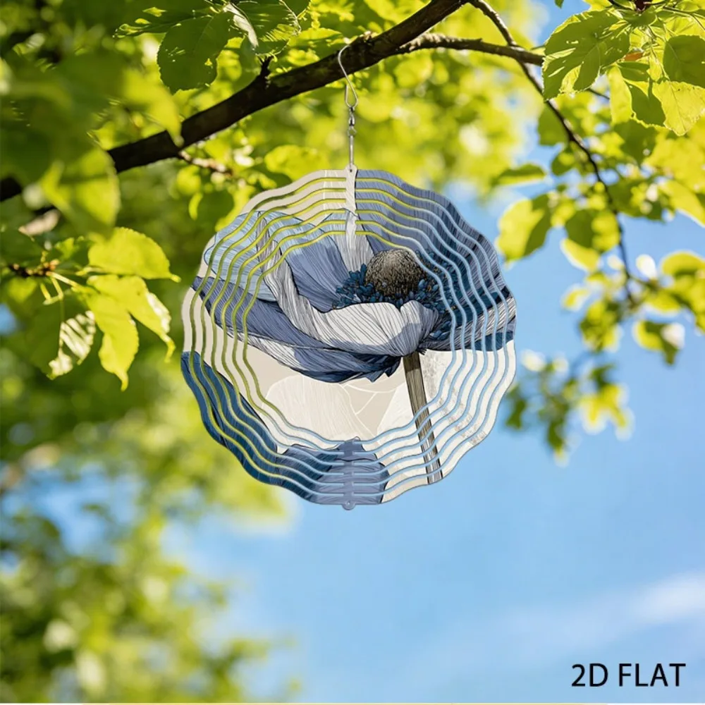 

Blue Anemone Wrought Iron Wind Chimes Outdoor Garden Decor Patio Art Ornament