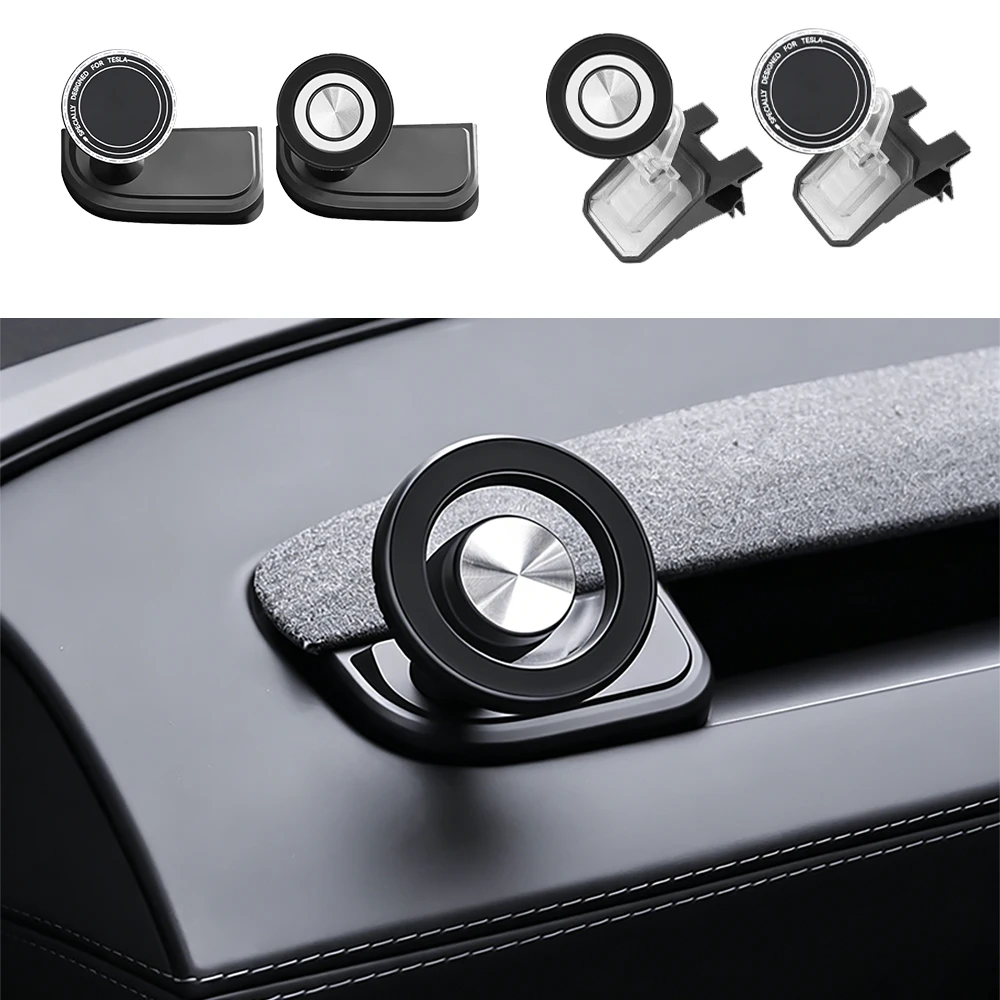 For Tesla Model 3/Y/YL Juniper Highland 2025 2026 Base Magnetic Phone Holder Dashboard Rotatable Bracket Mount Car Accessories 2
