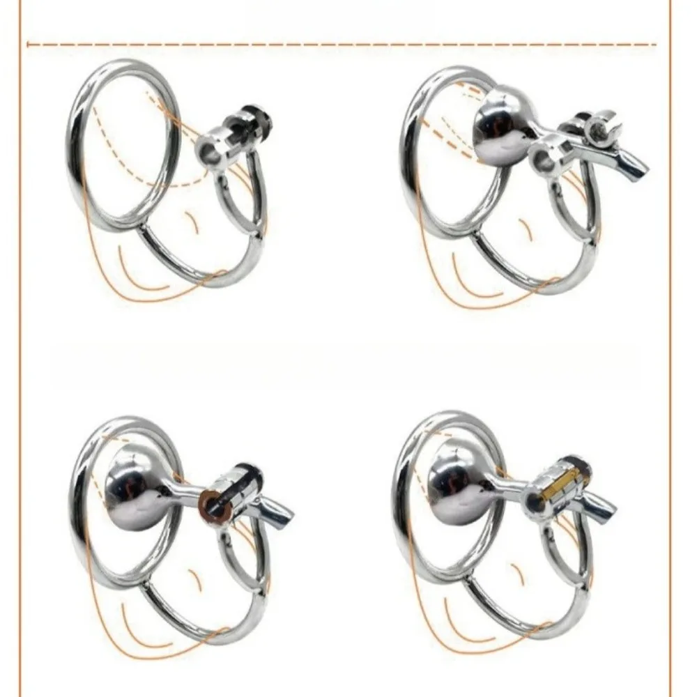 Reverse-type Chastity Cage Stainless Steel Male Chastity Device Erotic SM Cock Cage Penis Abstinence Adult Sex Toy Chastity Lock view 6