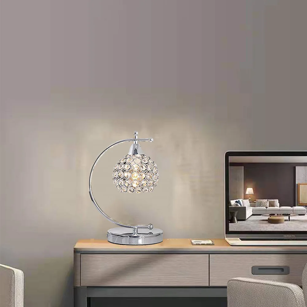 Modern Crystal Desk Table Lamp E27 Bedside Nightstand Light Crystal Bedside Home Decoration Indoor Lighting Room Night Lamp