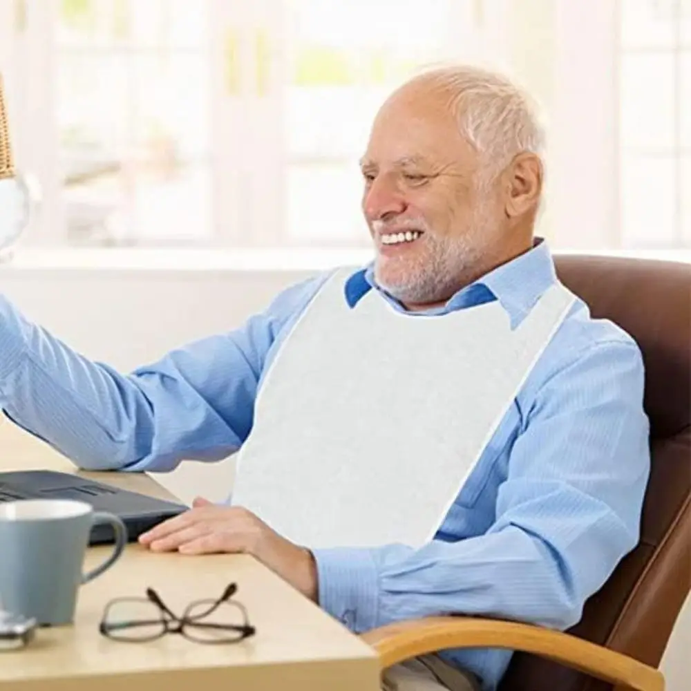 Adjustable Adult Bibs Stain Resistant Anti-oil Elderly Bib Washable Thicked Rice Pocket Bib Feeding Nursing
