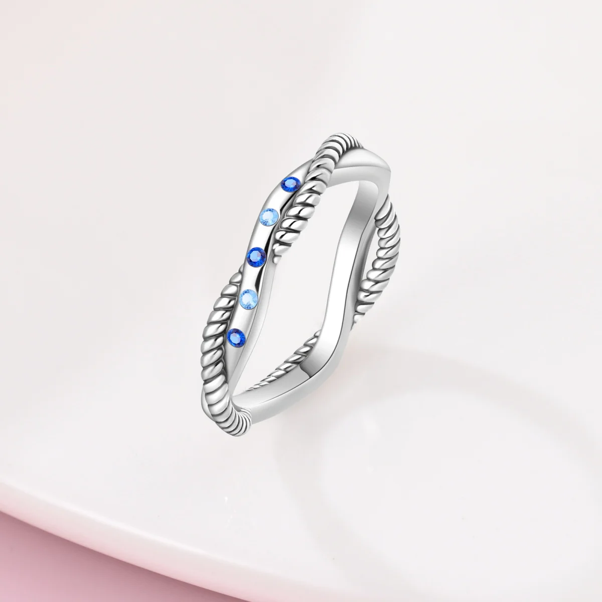 Anel banhado a prata original, anel de zircônio entrelaçado vintage, amor, anéis de casamento para noivado, joias, aniversário