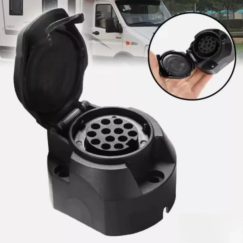 Durable 12V 13 Pin Euro Trailer Socket 13-Pole Tow Bar Towing Socket Caravans Wiring Electrical Connector Truck Car Accessories