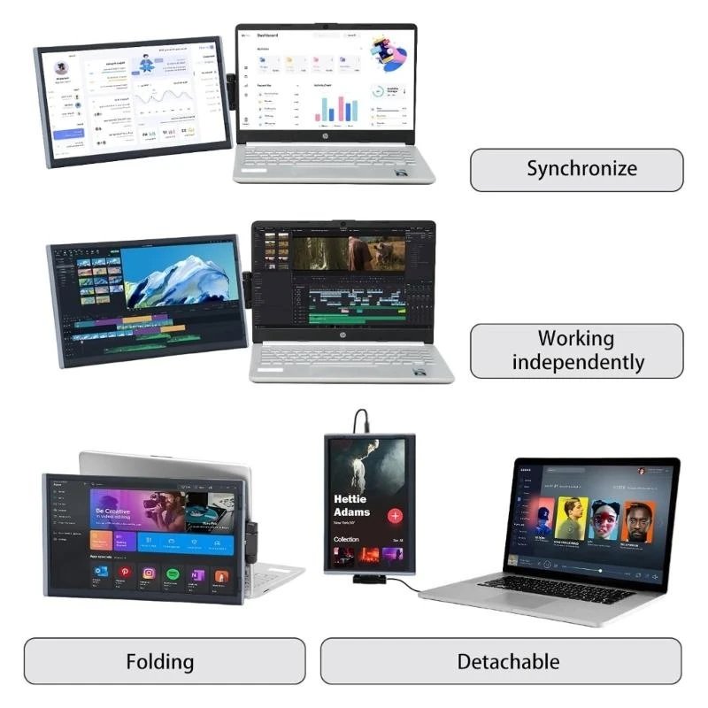 

14.1inch Extended Monitor Laptop Monitor Extender Double Screen Portable Monitor