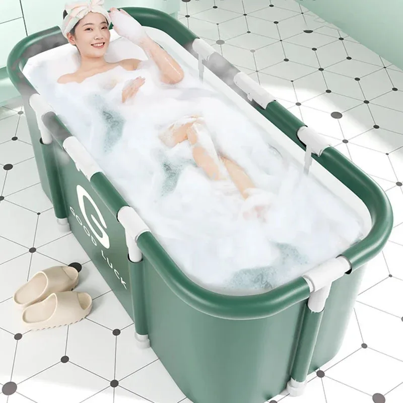 Portable Folding Bath Bucket Bathtub Large Capacity Bathroom Ice Bath Winter Shower Bathing Artifact Free Installation Bathtub Q