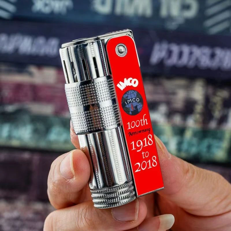 Original IMCO Lighter Old Gasoline Flint Lighter Windproof Stainless Steel Cigarette Petrol Oil Lighter Inflated Gadgets Man