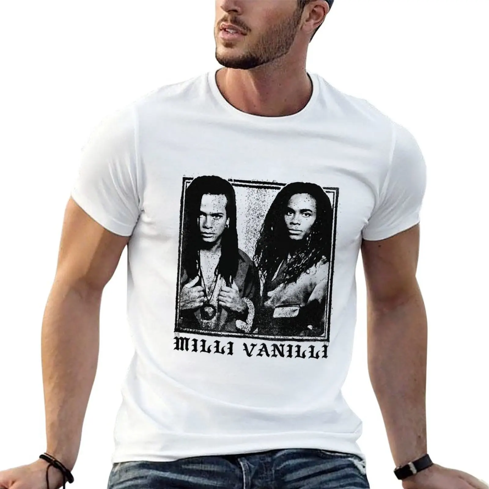 

T-Shirt t designer Vanilli Design shirt - Look t Tribute man Style Faded man Vintage shirt casual Milli
